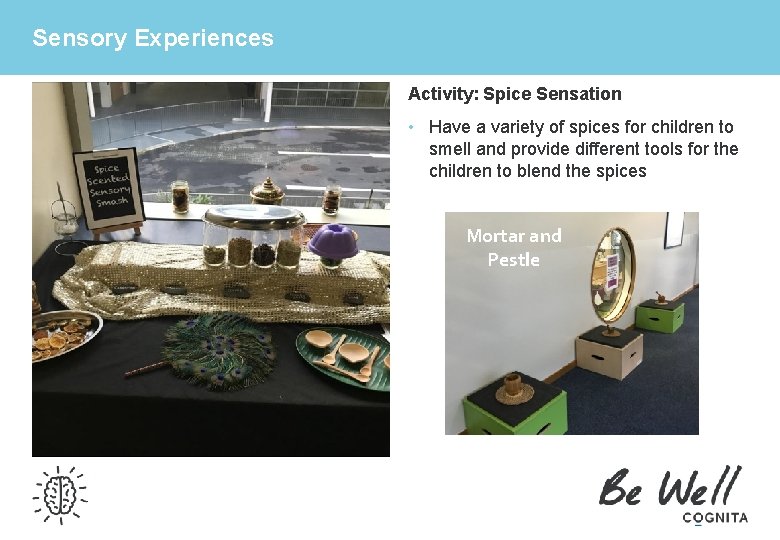 Sensory Experiences Activity: Spice Sensation • Have a variety of spices for children to