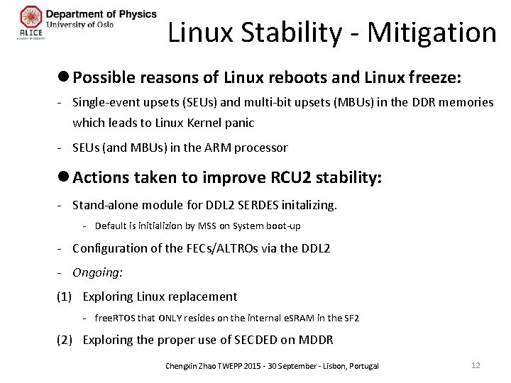 Linux Stability - Mitigation l Possible reasons of Linux reboots and Linux freeze: -