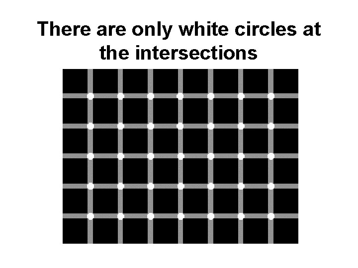 There are only white circles at the intersections 