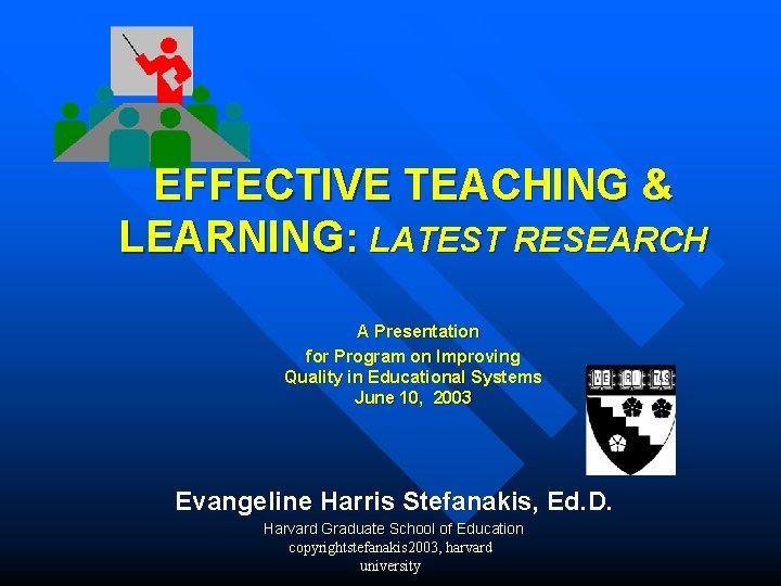 EFFECTIVE TEACHING LEARNING LATEST RESEARCH A Presentation for