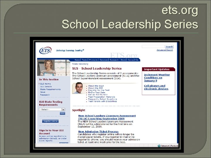 ets. org School Leadership Series 