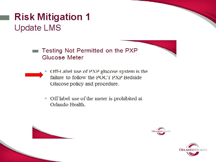 Risk Mitigation 1 Update LMS 