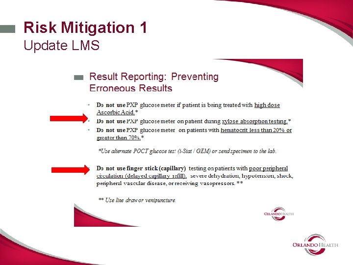 Risk Mitigation 1 Update LMS 