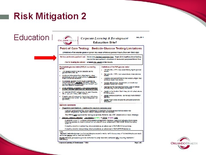 Risk Mitigation 2 Education Brief July 2014 