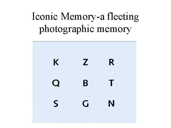 Iconic Memory-a fleeting photographic memory 