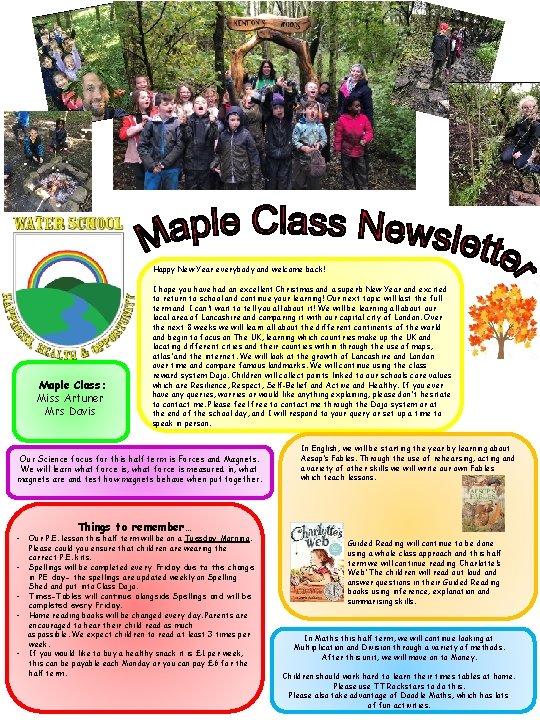  Happy New Year everybody and welcome back! Maple Class: Miss Artuner Mrs Davis