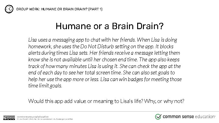 GROUP WORK: HUMANE OR BRAIN DRAIN? (PART 1) Humane or a Brain Drain? Lisa