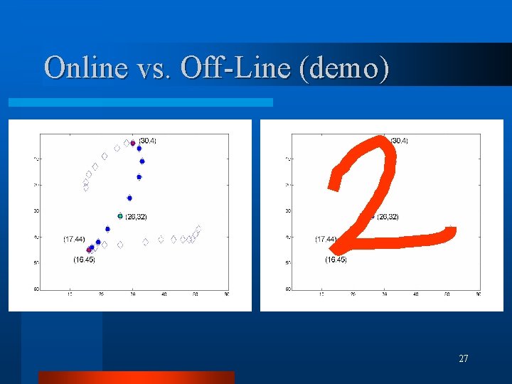 Online vs. Off-Line (demo) 27 