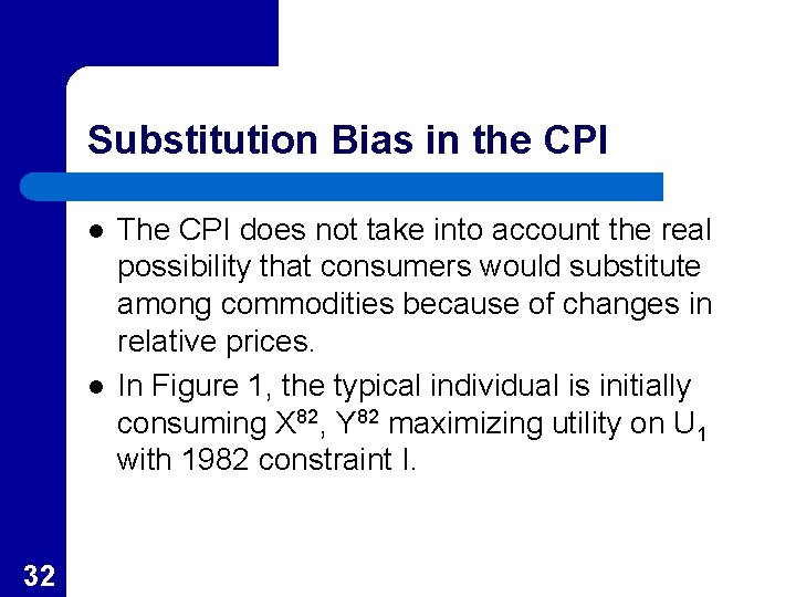 Substitution Bias in the CPI l l 32 The CPI does not take into