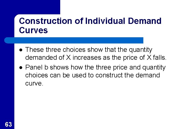 Construction of Individual Demand Curves l l 63 These three choices show that the