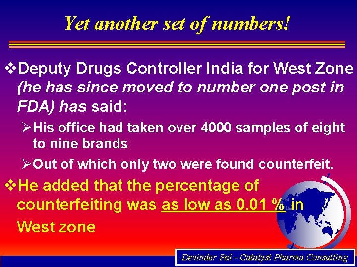 Yet another set of numbers! v. Deputy Drugs Controller India for West Zone (he