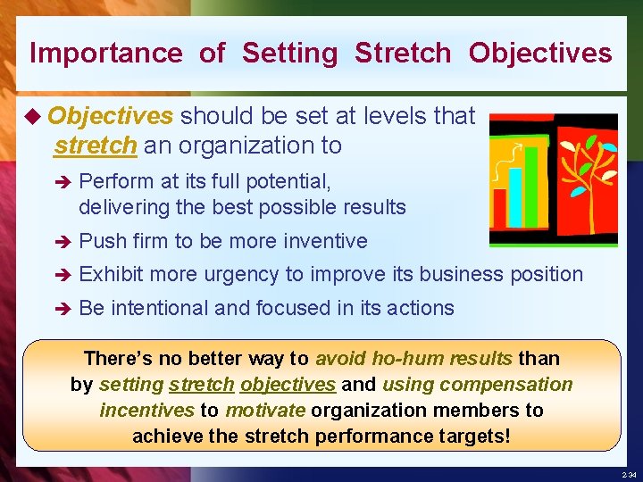 Importance of Setting Stretch Objectives u Objectives should be set at levels that stretch