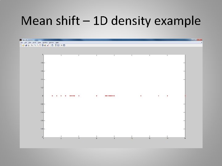 Mean shift – 1 D density example 