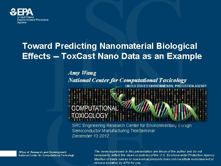 Toward Predicting Nanomaterial Biological Effects -- Tox. Cast Nano Data as an Example Amy