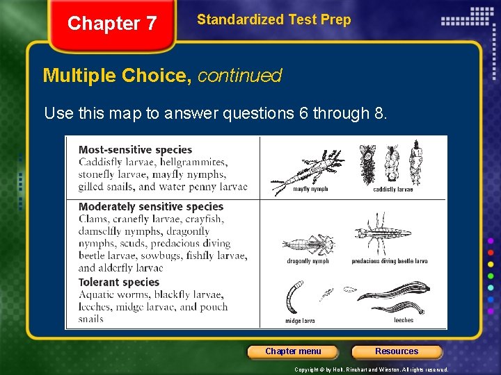 Chapter 7 Standardized Test Prep Multiple Choice, continued Use this map to answer questions