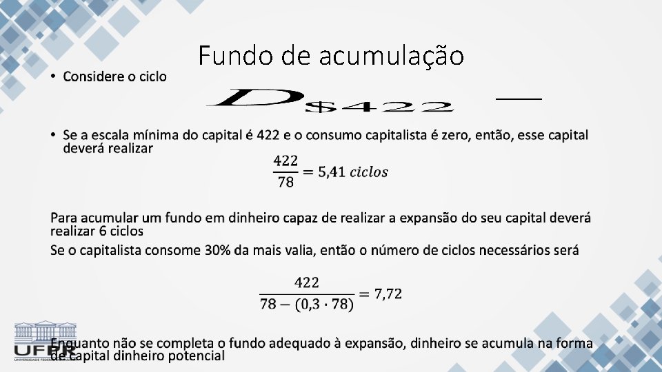  • Fundo de acumulação 