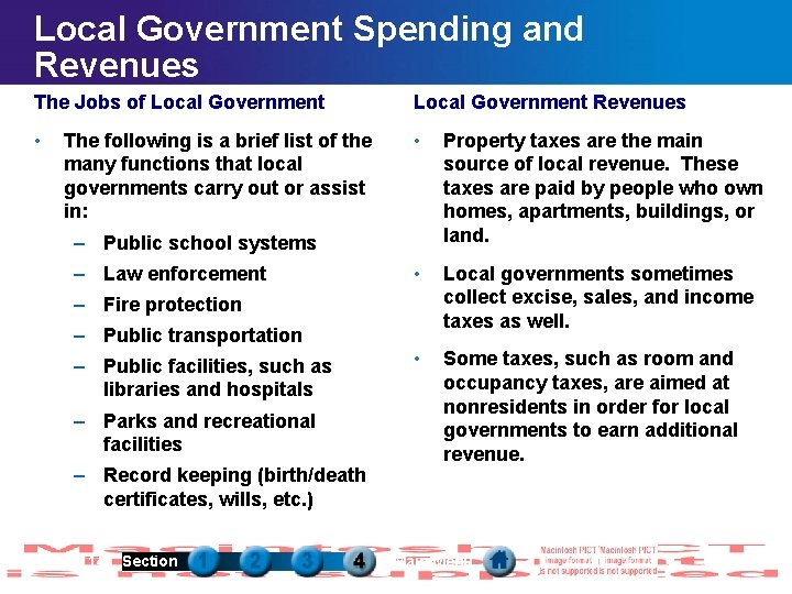 Local Government Spending and Revenues The Jobs of Local Government Revenues • • Property