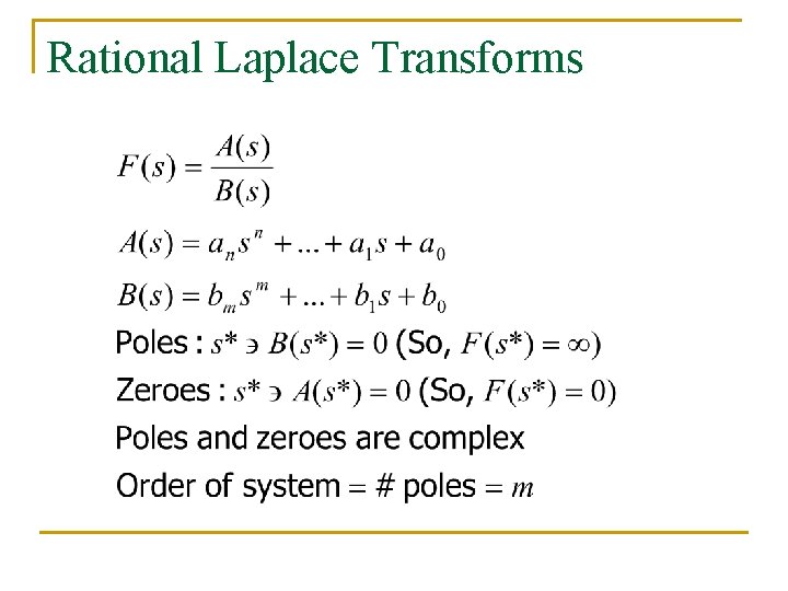 Rational Laplace Transforms 