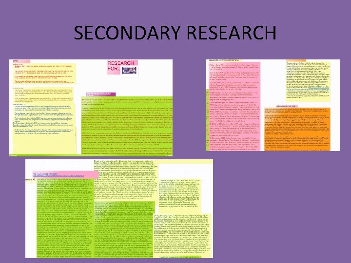 SECONDARY RESEARCH SECONDARY RESEARCH