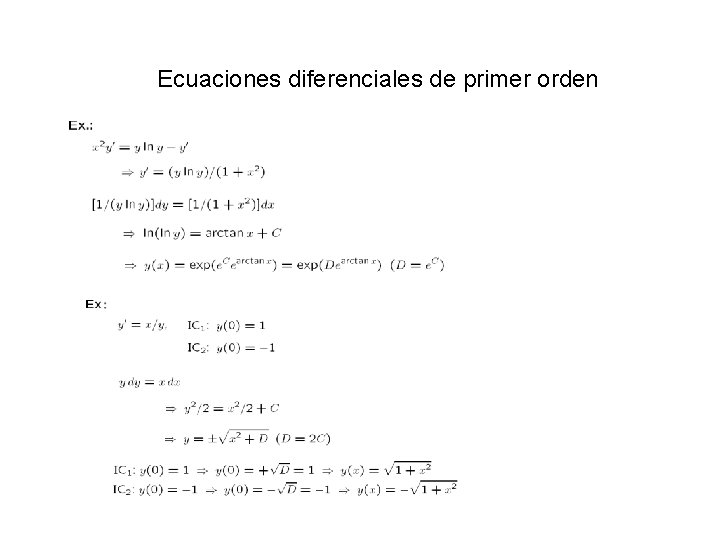 Ecuaciones diferenciales de primer orden 