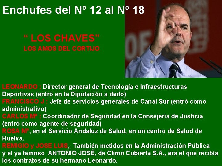 Enchufes del Nº 12 al Nº 18 “ LOS CHAVES” LOS AMOS DEL CORTIJO