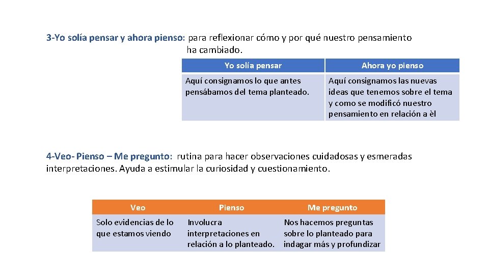 3 -Yo solía pensar y ahora pienso: para reflexionar cómo y por qué nuestro