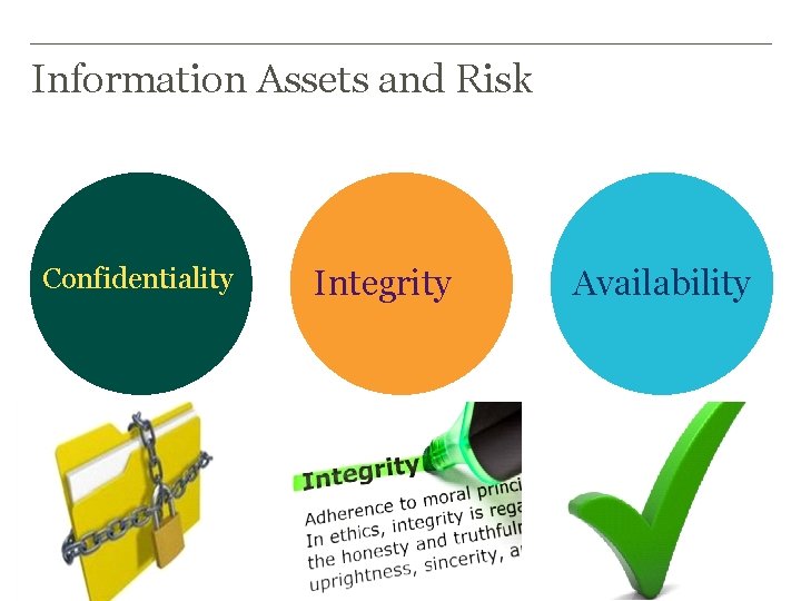 Information Assets and Risk Confidentiality Integrity Availability 