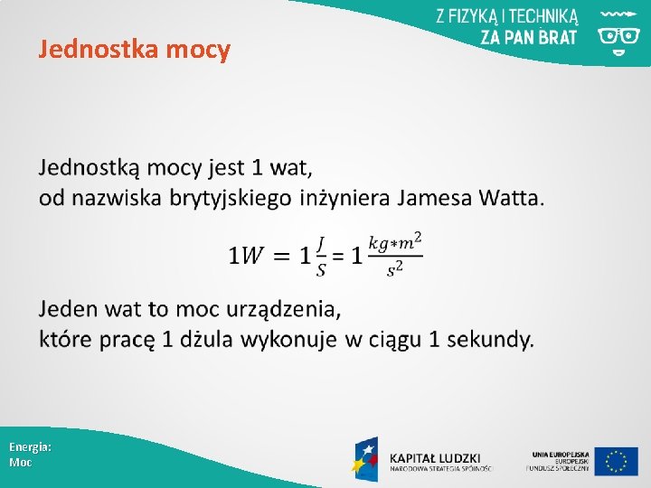 Jednostka mocy Energia: Moc 