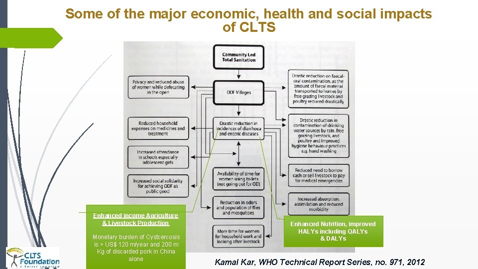 Some of the major economic, health and social impacts of CLTS Enhanced income Agriculture Some of the major economic, health and social impacts of CLTS Enhanced income Agriculture