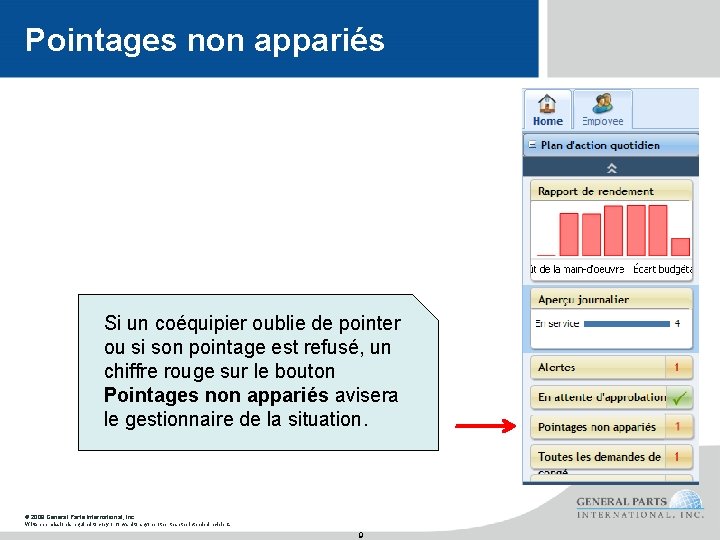 Pointages non appariés Si un coéquipier oublie de pointer ou si son pointage est