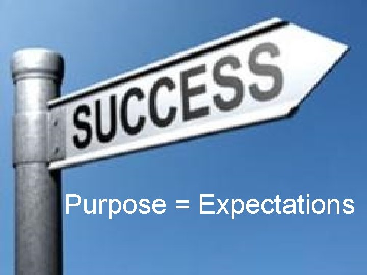 Purpose = Expectations 