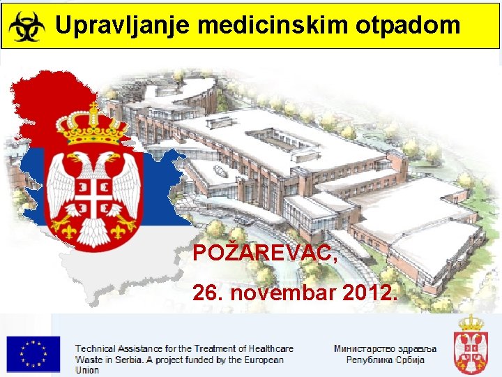 Upravljanje medicinskim otpadom POŽAREVAC, 26. novembar 2012. 