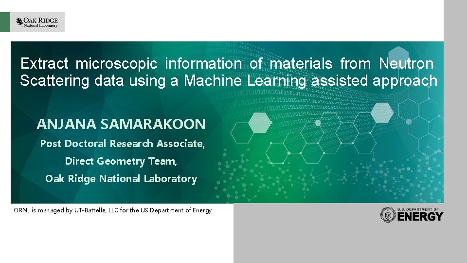 Extract microscopic information of materials from Neutron Scattering data using a Machine Learning assisted