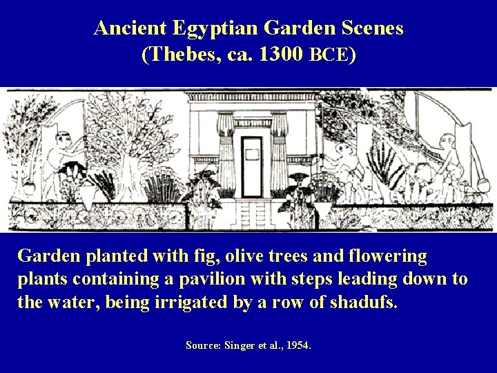 Ancient Egyptian Garden Scenes (Thebes, ca. 1300 BCE) Garden planted with fig, olive trees