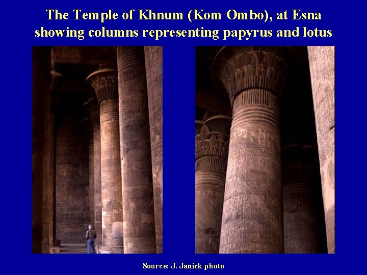 The Temple of Khnum (Kom Ombo), at Esna showing columns representing papyrus and lotus