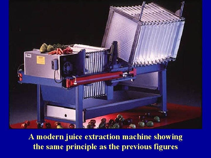 A modern juice extraction machine showing the same principle as the previous figures 