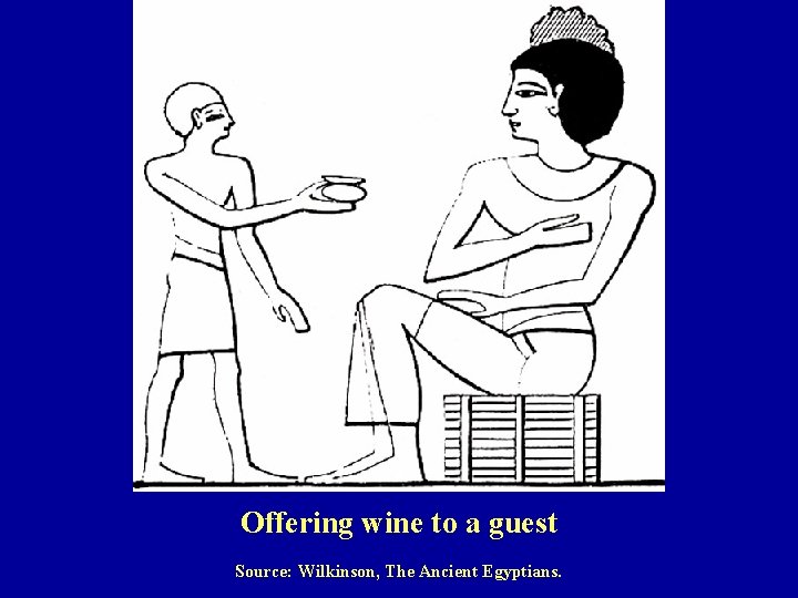 Offering wine to a guest Source: Wilkinson, The Ancient Egyptians. 