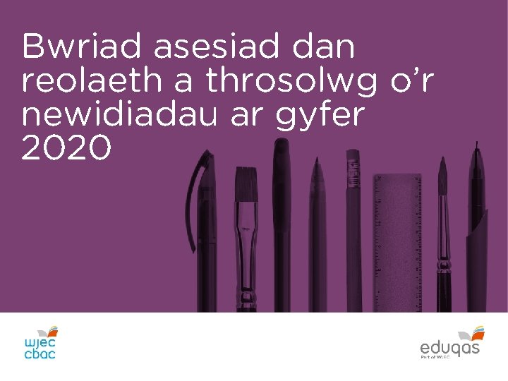 Bwriad asesiad dan reolaeth a throsolwg o’r newidiadau ar gyfer 2020 