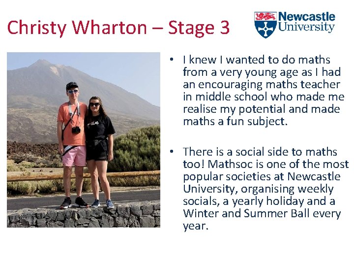 Christy Wharton – Stage 3 • I knew I wanted to do maths from