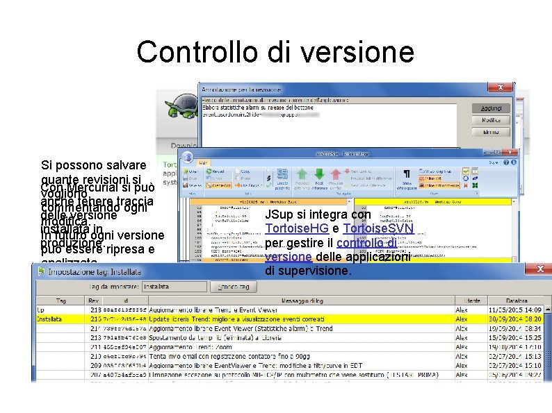 Controllo di versione Si possono salvare quante revisioni si Con Mercurial si può vogliono, Controllo di versione Si possono salvare quante revisioni si Con Mercurial si può vogliono,