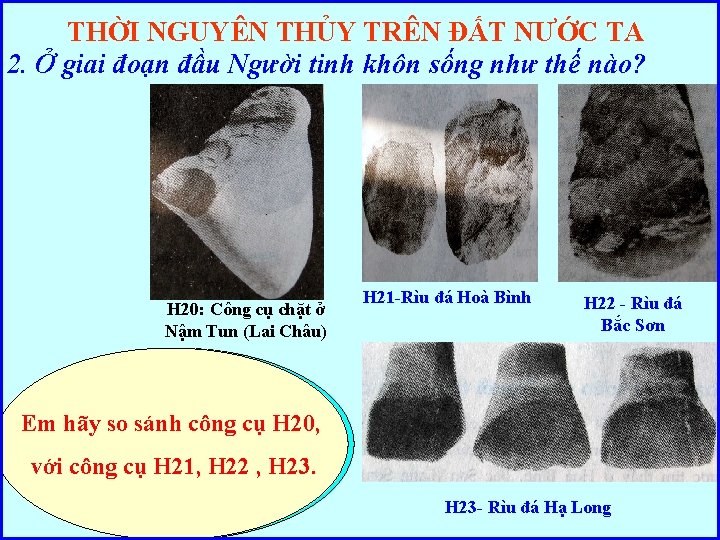 THỜI NGUYÊN THỦY TRÊN ĐẤT NƯỚC TA 2. Ở giai đoạn đầu Người tinh