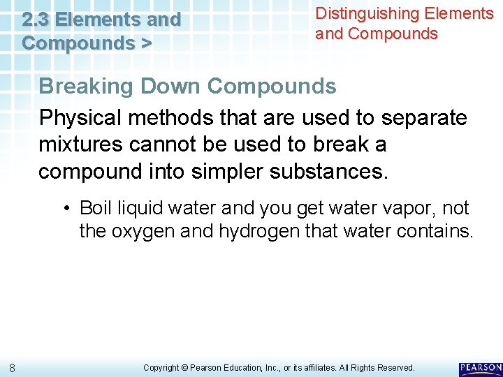 2 3 Elements and Compounds Chapter 2 Matter