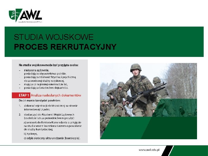 STUDIA WOJSKOWE PROCES REKRUTACYJNY 