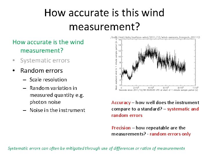 How accurate is this wind measurement? How accurate is the wind measurement? • Systematic