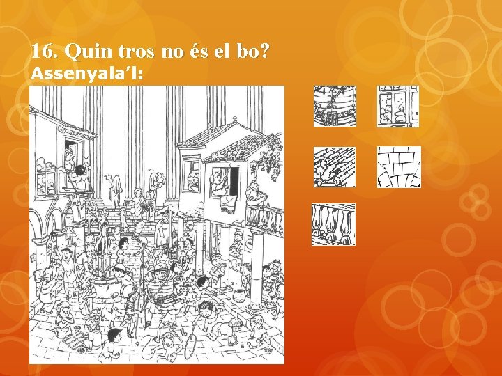 16. Quin tros no és el bo? Assenyala’l: 