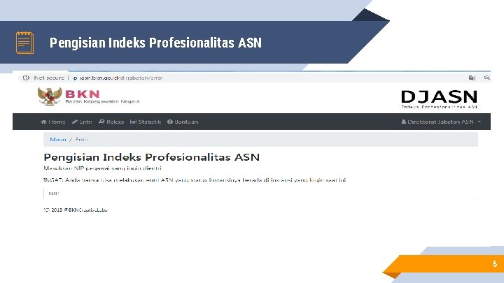 Pengisian Indeks Profesionalitas ASN 6 