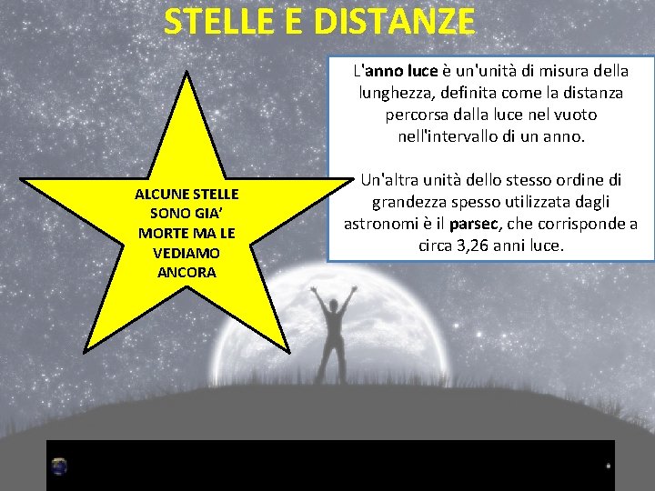 STELLE E DISTANZE L'anno luce è un'unità di misura della lunghezza, definita come la STELLE E DISTANZE L'anno luce è un'unità di misura della lunghezza, definita come la