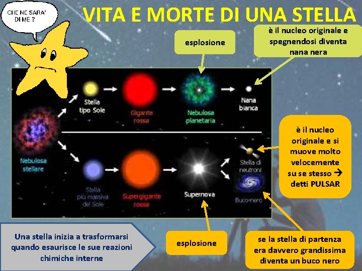 VITA E MORTE DI UNA STELLA esplosione è il nucleo originale e spegnendosi diventa VITA E MORTE DI UNA STELLA esplosione è il nucleo originale e spegnendosi diventa
