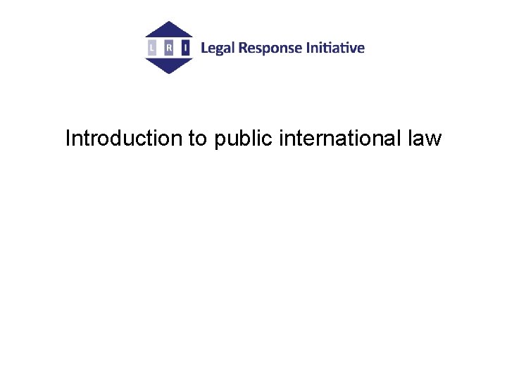 Introduction to public international law 