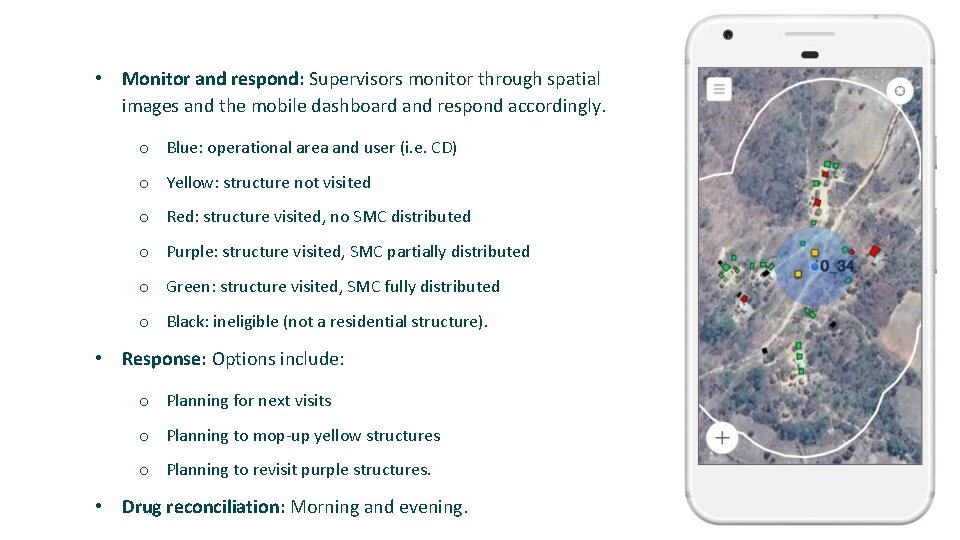  • Monitor and respond: Supervisors monitor through spatial images and the mobile dashboard